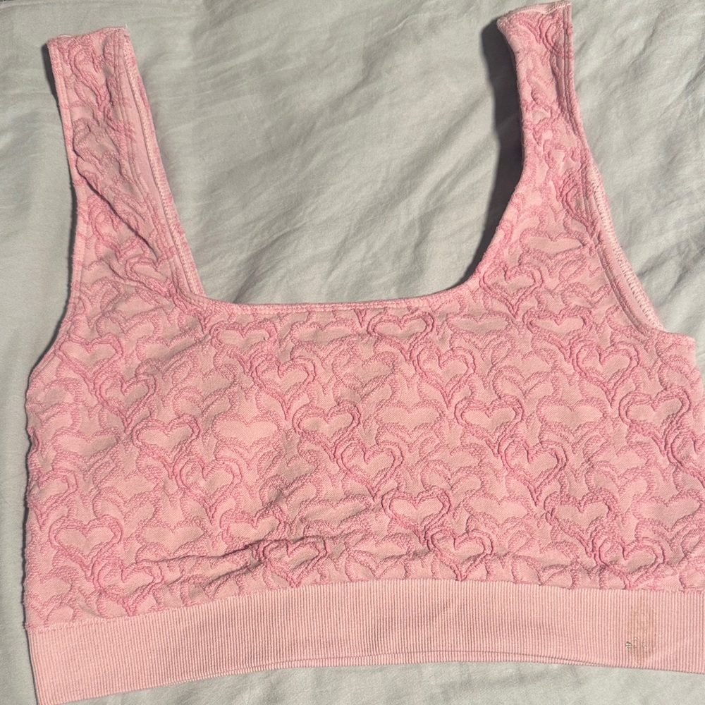 Free People Pink Lace-Texture Bralette